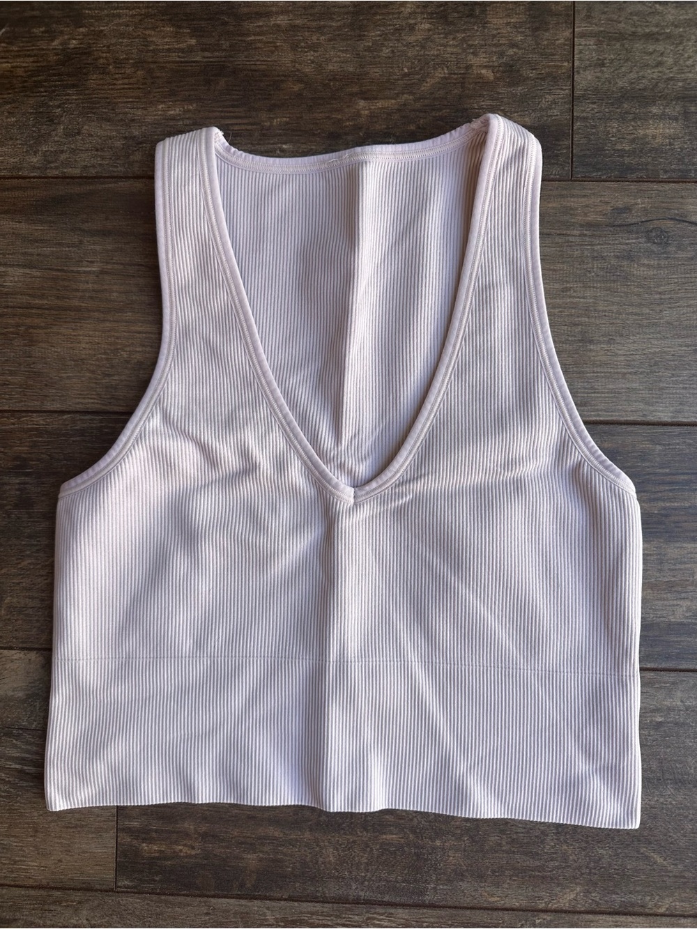 Athleta Aurora Seamless Rib Tank Top - White/Grey